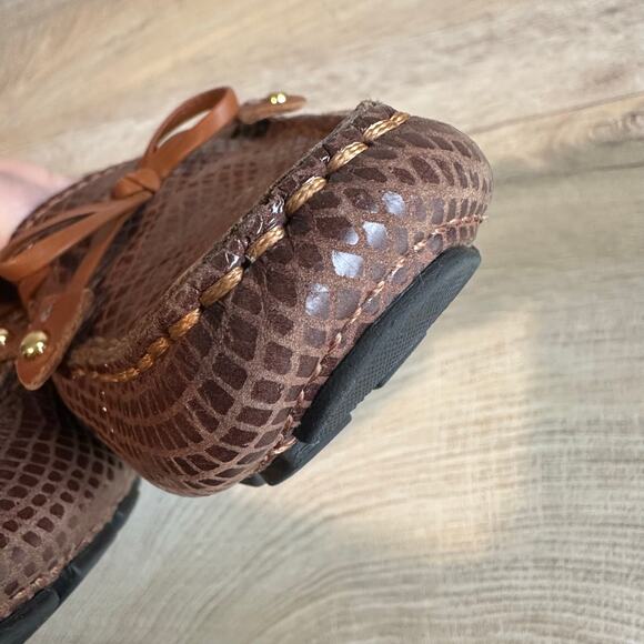 Marc Joseph Cypress Hill Driving Moccasins Loafer Mocha Gold Snake 7 - Picture 6 of 12